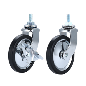 Ruedas universales de PP de 3 pulgadas, tornillo de doble rodamiento liso, ruedas de carro de mano silenciosas, estante de muebles de freno lateral, rueda Universal - Product Image 4