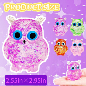 Purple TPR Owl <b>Squeeze</b> Toys Glitter Sensory Stress <b>Balls</b> Anxiety Relief Sugar Squishies <b>Balls</b> Hands Toys for Kids Adults - Product Image 5