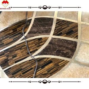 Dalle de moquette jet d'eau en marbre pour sol résidentiel de luxe personnalisée médaillon de foyer en marbre à insertion en laiton lowes - Product Image 5