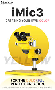 IMic3 三眼実体顕微鏡 7X-50X ズーム HD 光学レンズ フルメタルボディ 携帯電話修理 生物観察用 - Product Image 3