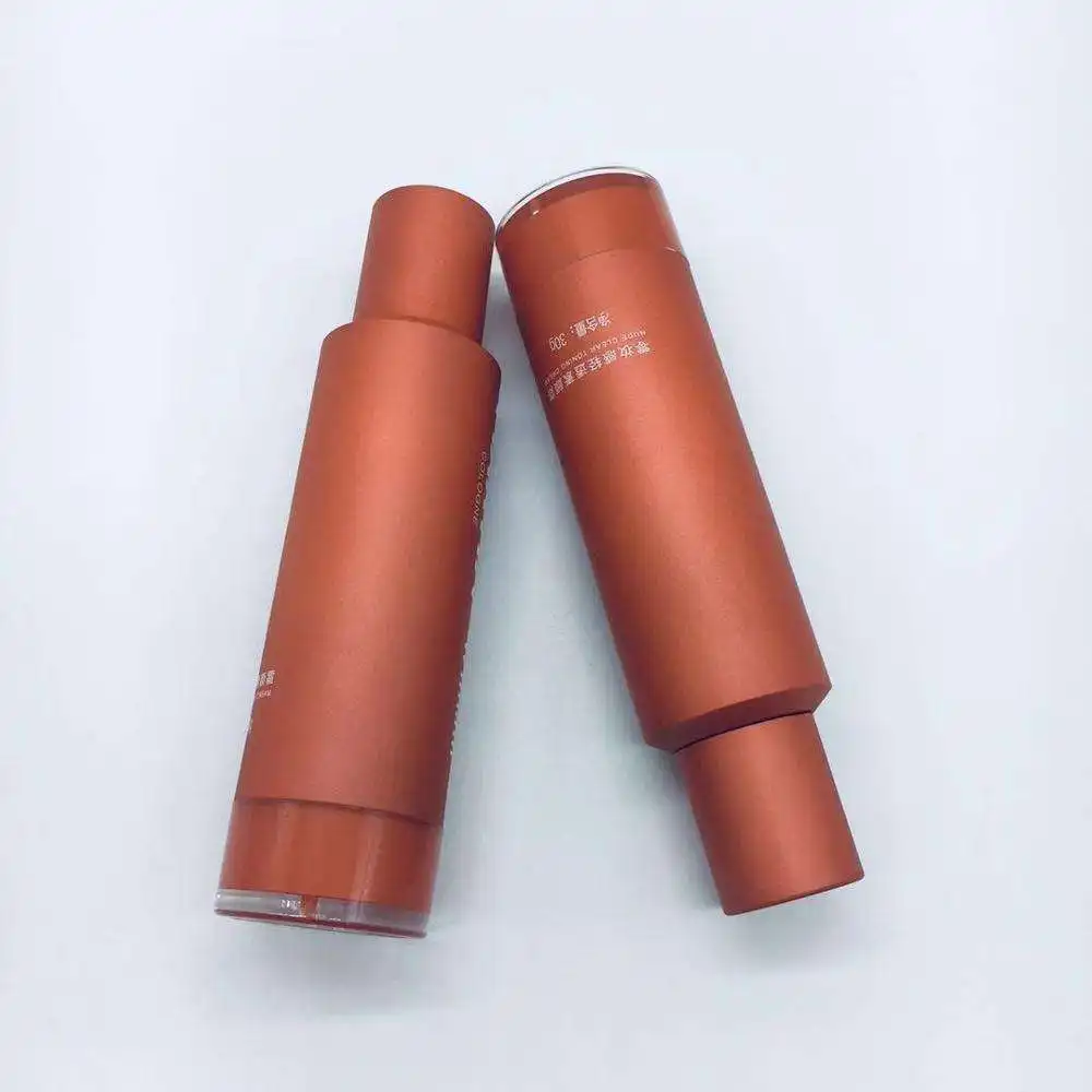 Hochwertige rote 35 ml lotionsbehälter aus kunststoff luftlose makeup-flüssigkeitsflasche verpackung für cremes