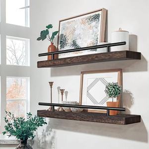 Wooden <b>wall</b>-<b>mounted</b> <b>shelf</b>, single-<b>shelf</b>, book and magazine storage rack, <b>wall</b>-<b>mounted</b> decoration for succulent plants. - Product Image 1
