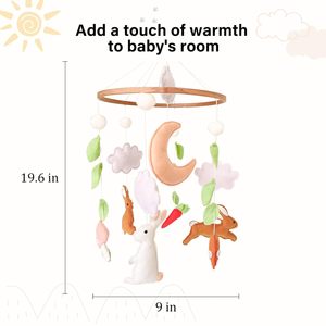 Decorazione per Cameretta a Tema Coniglietto, Mobile in Feltro per Culla, <span class=keywords><strong>Accessori</strong></span> per Neonati, Giocattolo Soffice a Forma di Pecora - Product Image 2