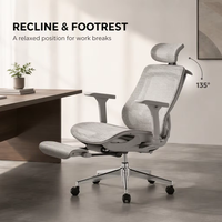 Chaise de bureau ergonomique en maille inclinable à prix de gros avec vérin à gaz et repose-pieds pour le bureau