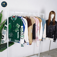 Veste de baseball brodée d'occasion pour femme, vêtement d'hiver presque neuf, exclusivité pour les ventes transfrontalières aux Philippines