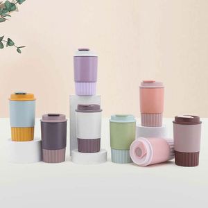 Custom 12oz Coffee <b>Mug</b> with logo Thermal Insulated <b>Double</b> <b>Wall</b> Stainless Steel 350ml Reusable Coffee Cup with Lid - Product Image 1