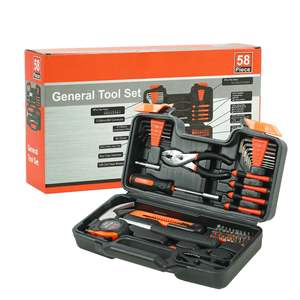 Juego de herramientas domésticas Jg-858 de 58 piezas con alicates en estuche rígido para uso doméstico, kit de herramientas manuales de acero al carbono - Product Image 2