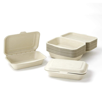 Contenant alimentaire jetable en bagasse de canne à sucre biodégradable de 600 ml, type coquille, pour plats à emporter – Prix usine, écologique