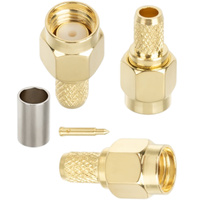 Connecteur RF mâle-femelle de type SMA, sertissage réversible pour câble coaxial RG58 / 50Ω, adaptateur haute fréquence à faible perte