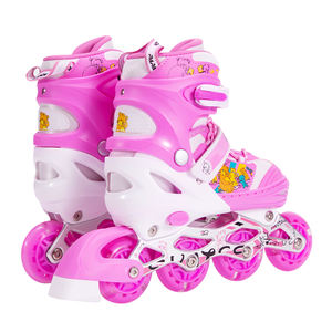 Prix d'usine <span class=keywords><strong>pas</strong></span> <span class=keywords><strong>cher</strong></span> Full Flash PU 4 roues patins à roues alignées sûr frein sensible rétractable enfants patins à roulettes pour filles garçons - Product Image 4