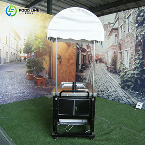 Chariot de rue pour la crème glacée Chariot de nourriture pour la crème glacée sur roues Chariot mobile de crème glacée en plein air - Product Image 3