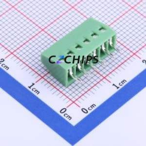 XY308-2.54-6P Screw Terminal Block Through hole Component (THT),P=2.54mm Connector 1x6P 2.54mm Green Through Hole - Product Image 2