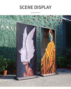 Bán Nóng Ba Cực Ngoài Trời Thường Vụ Dọc Biển Quảng Cáo Tùy Chỉnh Bề Mặt Dọc Hai Mặt Siêu Mỏng Gắn Trên Sàn - Product Image 4