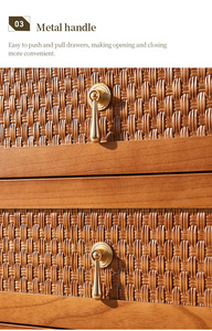 Cómoda de Madera Maciza Moderna de Lujo al por Mayor, Hecha a Mano, Estilo Antiguo, con 4 Cajones, Mueble de Almacenamiento para el Hogar, Dormitorio, Sala de Estar - Product Image 5