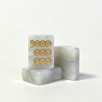 Jeu de Mahjong américain personnalisé en résine effet jade coloré, remplissage encre métallique, impression UV, OEM