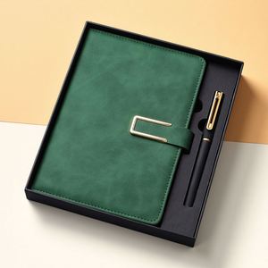 Carnet de notes professionnel A5 personnalisé 2026, nouveau design de luxe, couverture rigide en cuir PU, à feuilles mobiles avec boucle - Product Image 2