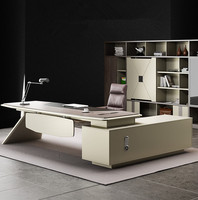 Bureau de direction moderne en panneaux de bois avec fonction pivotante, grande taille 2m/2.4m/3m, garantie 3 ans pour postes de travail à domicile et écoles