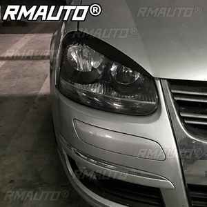 Par de Cubiertas Decorativas Cromadas para Faros Delanteros Estilo CarbonLook para Volkswagen VW GOLF MK5 GTI R 2005 2006 2007 - Product Image 2