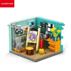 Brothers kardeşler rüya evi Mini odası yapı taşları modeli ressam yarışçı bilim adamı doktor montaj oyuncak hediye