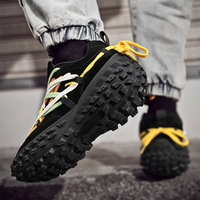 Baskets Homme Tendance à Logo Personnalisé, Semelle Épaisse, Élastiques, Chaussures de Course de Marque Designer, Style Pneus Marche