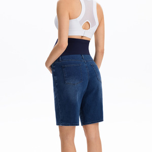 Shorts en jean de <span class=keywords><strong>maternité</strong></span> extensibles, longueur genou, avec soutien complet du ventre, taille haute, décontractés, pour la grossesse, avec poches fonctionnelles - Product Image 4