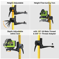 Tige de niveau laser de 4.2m réglable en hauteur télescopique en aluminium support de trépied support de levage support de tige d'extension pour niveau laser
