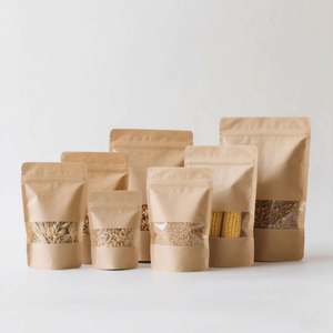 Sacs en papier kraft blanc et brun avec votre propre logo, sacs de shopping en papier avec logo, sacs en papier kraft personnalisés avec poignées - Product Image 3