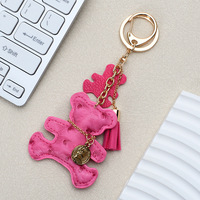 Coréen à la mode personnalisé Mini ours sac sac à main breloques gland porte-clés en cuir PU sac à main accessoires mignon remplacement