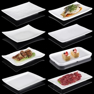 Trắng <span class=keywords><strong>melamine</strong></span> phục vụ khay tái sử dụng hình chữ nhật món khai vị platters tùy chỉnh in <span class=keywords><strong>Melamine</strong></span> hình chữ nhật tấm - Product Image 1
