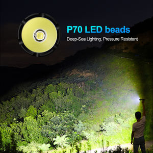 26800 Lithium Large Battery Diving Flashlight P70 LED High Bright Bead Push Button <b>Switch</b> IP68 <b>Waterproof</b> 1000M+ Beam Dive <b>Light</b> - Product Image 3