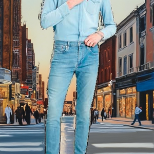 Pantalones de mezclilla deportivos de algodón para hombre, de pierna recta, estilo Y2K Hip Hop, ajustados, casuales, modernos, con diseño único de perlas y bolsillos, para uso diario y urbano, colección 2026 - Product Image 2