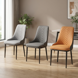 Modern PU Leather Living Room <b>Chair</b> Solid Back Metal Legs Ergonomic Design Contemporary Style Home Furniture - Product Image 2