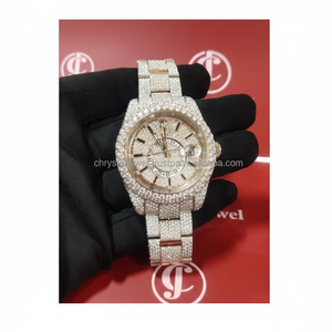 Reloj antiguo de acero inoxidable de lujo de calidad superior totalmente helado VVS claridad Moissanite movimiento mecánico de diamante - Product Image 1