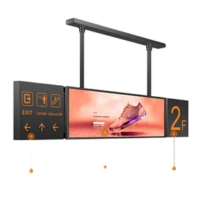 Barra esticada dupla face guia de exibição lcd outdoors sinalização digital quiosque publicidade tela para shopping