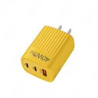 Adaptor Daya Cepat Digital EU/US 20V 25A 25W QC3.0/PD Tipe-C+USB untuk Perjalanan, Cocok untuk Earphone/Kamera/Laptop
