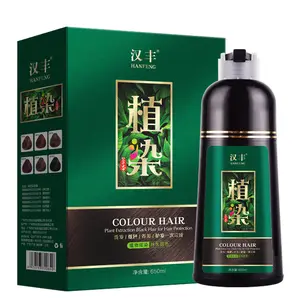 Teinture noire organique de 120 ml, shampoing durable, couleur pour cheveux, herbes, chinois, vente en gros