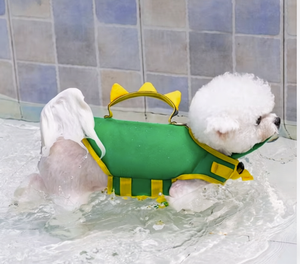 Giubbotto di Salvataggio per Cani, Costume Estivo a Forma di Dinosauro, Gilet Galleggiante per Cani Piccoli e Medi con Anello per Guinzaglio - Product Image 3