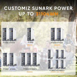 Station d'alimentation solaire portable SunArk 5000W 3000W 2000W 1000W avec batterie LiFePO4, sortie AC 110V 120V 220V, générateur domestique - Product Image 6