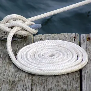 Hot sale 3/4 Inch1000 Feet White Line Three Strand Nylon Twisted Dock Line Sailboat Line