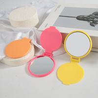 Mini miroir pliant avec logo personnalisé pour femmes Petit miroir de poche portable rond compact de voyage vintage en vrac pour promotion et vente