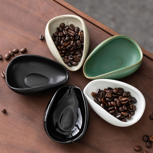 High Barista Tools Classic Espresso <b>Bean</b> Dish Tea Plate Accessories Dosing Scoop <b>Ceramic</b> Measuring Cup Coffee <b>Bean</b> Dosing Tray - Product Image 2