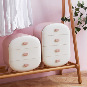 Underwear <b>Storage</b> Box <b>Drawer</b> Style 3 In 1 <b>Wardrobe</b> Organizer For Socks Bra Household Essential Pink Green Solid Color Covered - Product Image 1