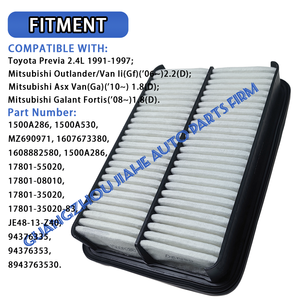 Filtre à air pour Toyota <span class=keywords><strong>Previa</strong></span> 2.4L Hilux 2.4 4WD Mitsubishi Outlander Galant Fortis OE 1500A286 1500A530 MZ690971 1607673380 - Product Image 2