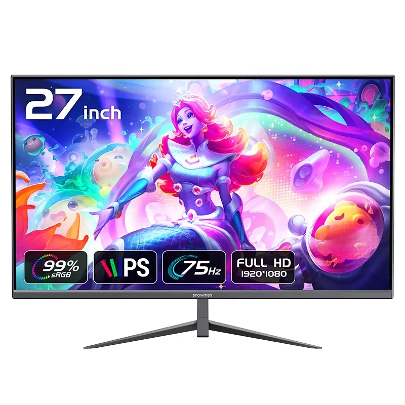 Manusia salju Pc Monitor Hd layar Lcd datar layar komputer IPS Monitor Pc 27 inci Monitor Gaming anti-cahaya biru untuk tampilan Pc