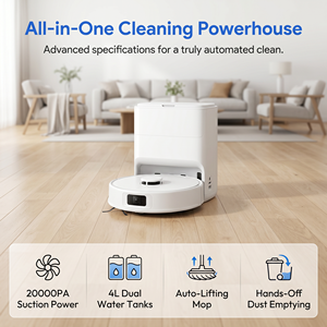 Robot Aspirador PV9 con Función de Autolimpieza y Elevación Automática de la Mopa, Navegación LDS, 20000Pa, Control por App Tuya, Ideal para Pelo de Mascotas - Product Image 4