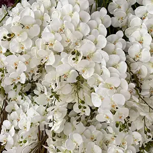 Factory Customized Bulk Silk Artificial Phalaenopsis Wholesale Wedding Decor White Butterfly Orchids Artificial Flowers