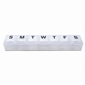Portable Mini Travel <b>7</b>-Day Pill Organizer With <b>7</b> Compartments Plastic Medicine Box for Outdoor Use and Pills Storage - Product Image 2