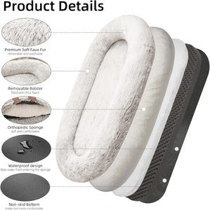 Lit pour chien de grande taille, détachable, lavable, en peluche moelleuse, solide, durable et apaisant pour les humains - Product Image 2