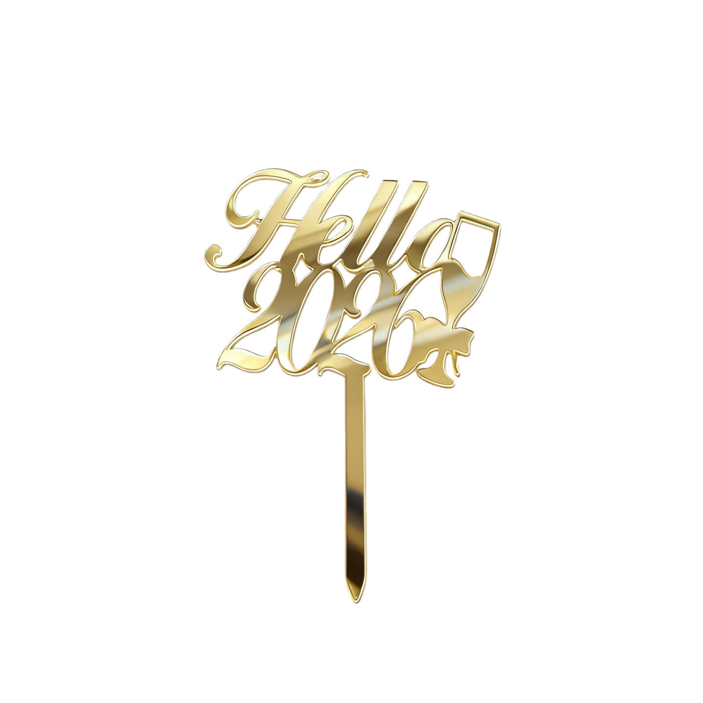 Hello 2026 wine glass (approx. 8.5 cm in width)