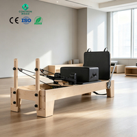 Reformer Pilates en bois d'érable certifié CE ISO, équipement professionnel de qualité commerciale pour studio de yoga, lit en bois dur durable